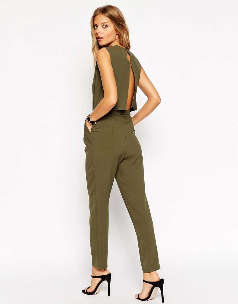 ASOS Jumpsuit with Open Back and Pleat Detail