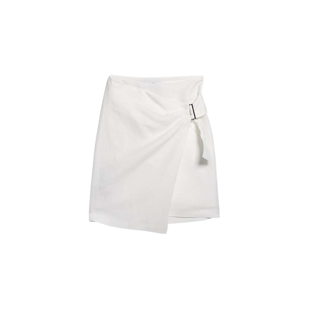 Mango Linen Blend Wrap Skirt