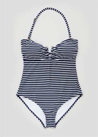 Matalan Striped Bandeau Swimsuit