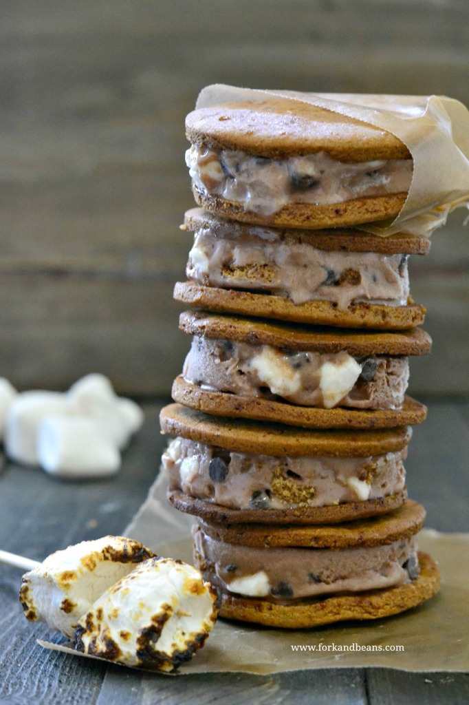 Fork and Beans Smores Ice Cream Sandwiches