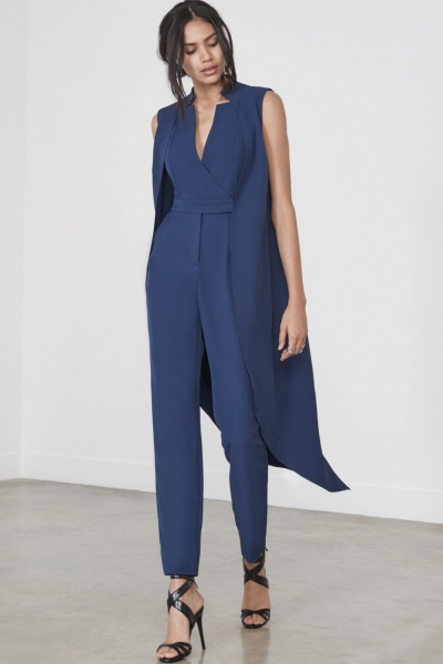 Lavish Alice Navy Waistcoat Tailored Jumpsuit