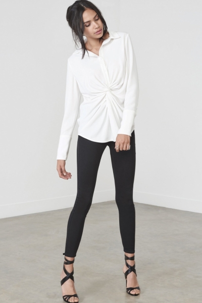 Lavish Alice White Twist Front Shirt