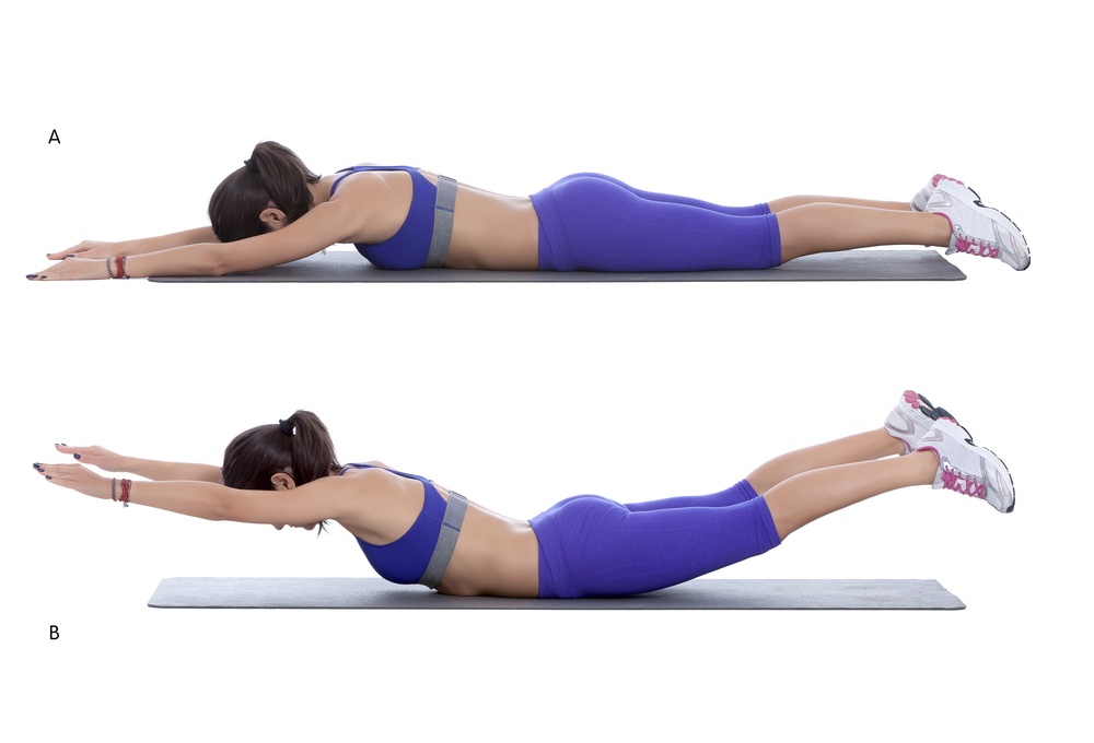 The Superman exercise is great for targeting the lower back TheFuss.co.uk
