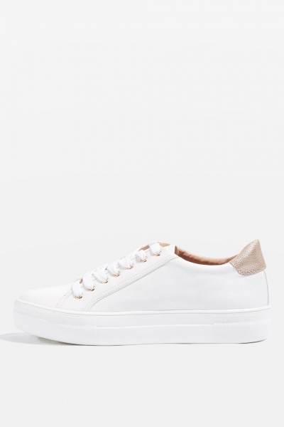 Topshop CRYSTAL Flatform Lace Up Trainers