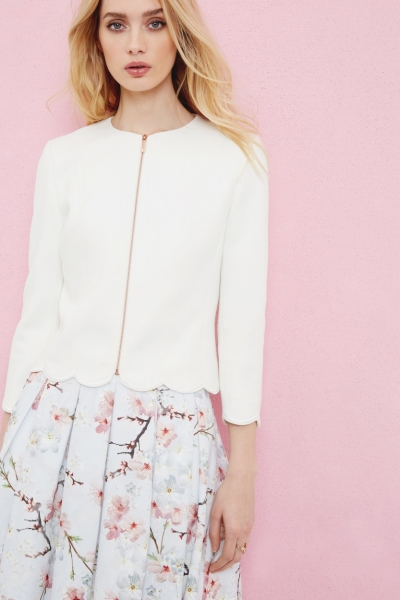 Ted Baker Scallop Trim Cropped Jacket
