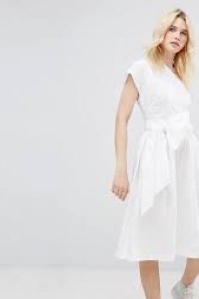 ASOS One Shoulder Cotton Midi Dress