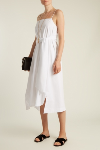Elizabeth And James Oak Tie Front Cotton Dress