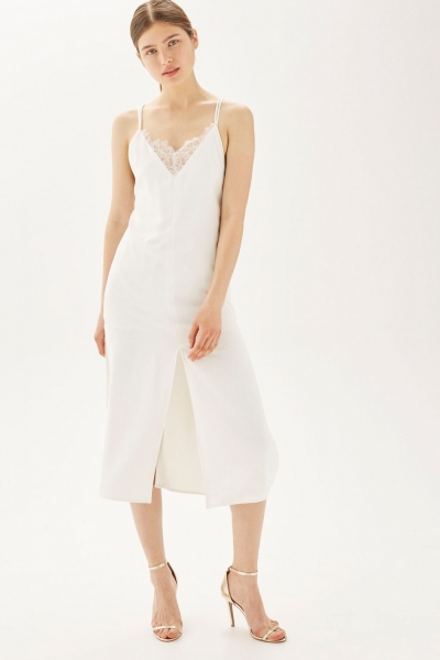 Topshop Lace Slip Midi Dress