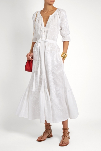Vita Kin Hops Embroidered Linen Dress