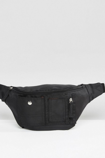 ASOS Bum Bag In Black With Bomber Stylin