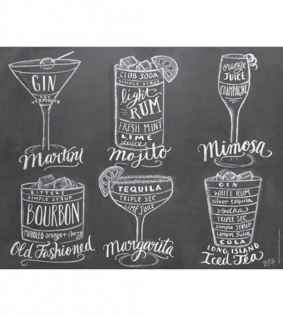 Cocktail Chalkboard Print