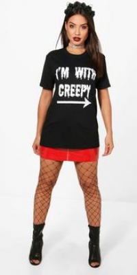 Boohoo Creepy Printed Halloween T Shirt