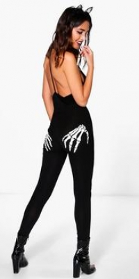 Boohoo Halloween Royah Cheeky Skeleton Leggings