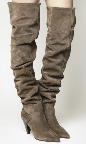 Office Kone Slouch Over The Knee Boots Taupe