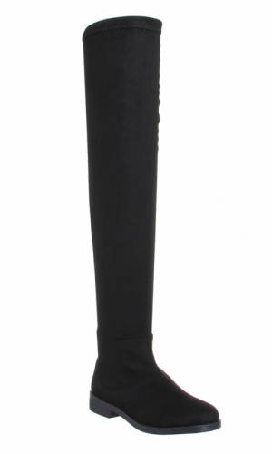 Office Kung Fu Over The Knee Boots Black