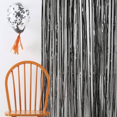 Halloween Black Foil Fringe Curtain