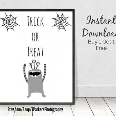 Halloween Decorations Printable Wall Art