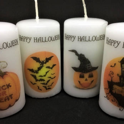 Set Of 4 Halloween Candles