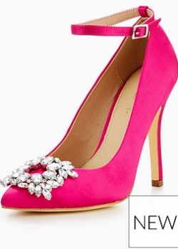 V By Very Rachel Embellished Point Court Shoe Pink