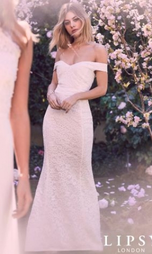 Lipsy Bridal Lace Bardot Maxi Dress