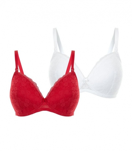 New Look Maternity 2 Pack Red Lace Bra