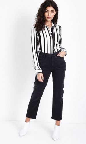 New Look Black Cropped Straight Leg Harlow Jeans
