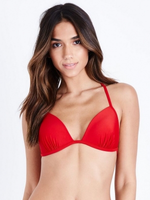New Look Red Moulded Triangle Bikini Top