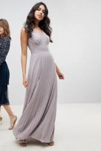 TFNC Sleeveless Maxi Bridesmaid Dress With Pleated Skirt